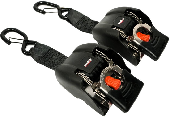 Retractable marine Transom Straps with Snap S hooks Stainless Steel(2 PACK)