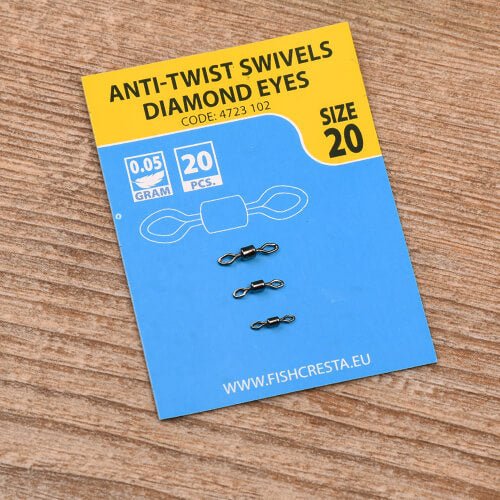Cresta-Anti Twist Swivels Diamond Eyes 0,05 Gr size 20 - Eggers Webshop-4723 102-