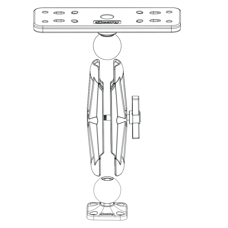 Scotty-166 1,5" Ball System Base - Eggers Webshop-166-