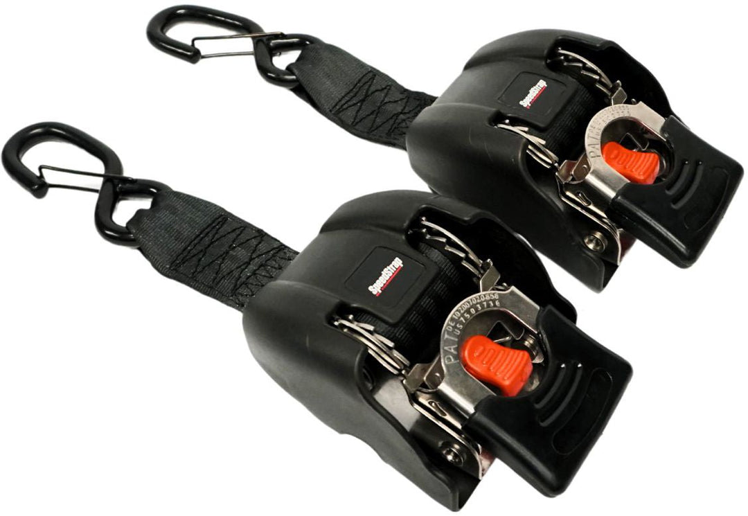 SpeedStrap-Retractable marine Transom Straps with Snap S hooks Stainless Steel(2 PACK) - Eggers Webshop-29401-SS-EU-