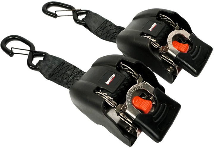 SpeedStrap-Retractable marine Transom Straps with Snap S hooks Stainless Steel(2 PACK) - Eggers Webshop-29401-SS-EU-